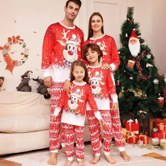 Christmas family pajamas, children and adults clothes, top and pants, Christmas pajamas, baby overalls, 2 pieces, 2024